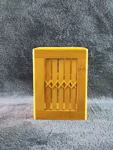 Harman Desk Pencil Pen Holder Wood Square 4 in Vertical Slots Brown Utensils - Picture 1 of 13