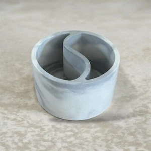 Modern Minimalist Yin-Yang Cement Organizer and Candle Holder. Handcrafted. - Picture 1 of 6