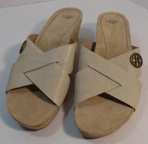 Sandalias para mujer UGG Australia Lyra 1009854 con cuña de cuero talla 10 - Imagen 1 de 10