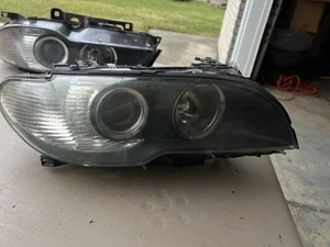 2004-2006 BMW E46 325Ci 330Ci Headlights LH RH Pair Set HID Xenon Adaptive - Picture 1 of 9