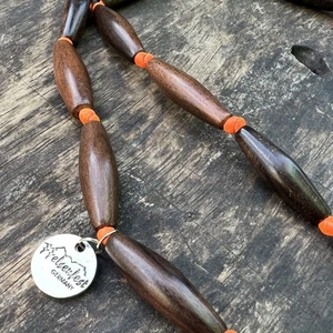 Handykette Lang-Crossbody Holz oval orange I 30x8 mm I Länge ca.138cm I H0020 - Picture 1 of 3