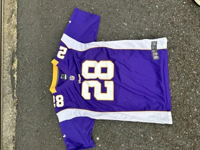 MINNESOTA VIKINGS #28 ADRIAN PETERSON NIKE CAMISETA DE CAMPO COSIDA JUVENIL GRANDE Foto 1 de 4