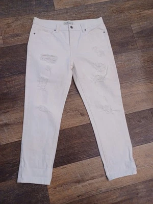 Jeans Lucky Brand Sienna Slim Boyfriend branco feminino tamanho 6 - Imagem 1 de 4