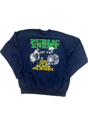 Vintage Public Enemy Fear of a Black Planet Crewneck Sweatshirt 90s Hanes Raptee - Image 1 of 4