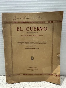 El Cuervo Der Rabe Hector Gonzalez Spanisch 1920 Der Rabe Edgar Allan Poe - Bild 1 von 6