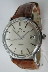 60er Jahre Kingmatic Six Movado Edelstahl Herren 28 Jewel Sub-Sea Automatik Uhr - Bild 1 von 16