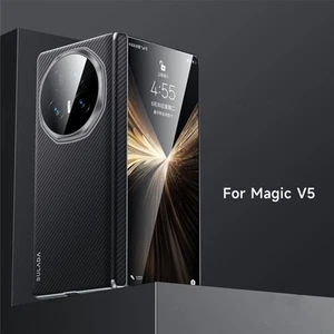 Magnetische Aramidfaser Muster Ledertasche für Honor Magic V5 Scharnier Rückschale - Bild 1 von 21