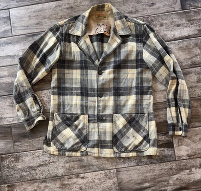 Field & Stream Board Jacket Mens L Vtg. Wool Shacket Coat Shirt 50s Rockabilly - Image 1 of 4