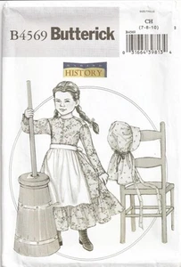 Making History Child Butterick Size 7-8-10 Sewing Pattern B4569 Dress, Pantaloon - Picture 1 of 2
