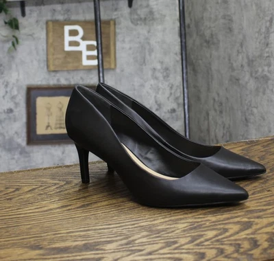 Zapatos de salón sin cordones On 34th para mujer Jeules punta 10018690100 cuero negro 10M Foto 1 de 4