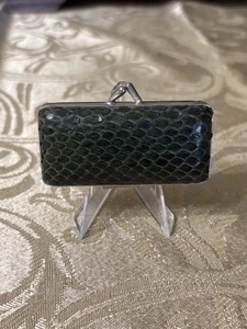 Vintage 50’s Industria Argentina Green Snakeskin Miniature Clasp Doll Purse 2.5” - Picture 1 of 12