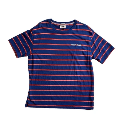 Tommy Jeans Camiseta Retro Rayas Para Hombre Calce Relajado Talla Grande Envío Gratis Foto 1 de 4