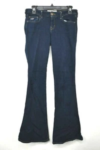 Hollister Juniors Dark Denim Straight Button & Zip Cotton Stretch Boot Jeans 7 - Picture 1 of 8
