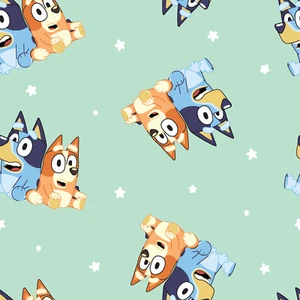 Tela de algodón con licencia BINGO & BLUEY BEST FRIENDS por 1/2 yarda o cuarto grueso - Imagen 1 de 1