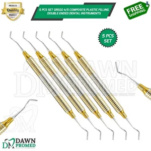 5 Pcs Gregg 4/5 Composite Plastic Filling Double Ended Set Dental Inst German Gr - Picture 1 of 7