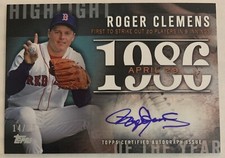 Roger CLEMENS🔥2015 Topps Highlight of THE Year AUTO #HYA-RC 14/25 NM Red Sox