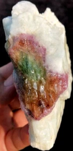 361g Natürliche Wassermelone Farbe Turmalin Kristall Eis Transparent Präparat ie1780 - Bild 1 von 12