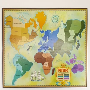 Risk World Conquest Replacement Game Board Only Craft Wall Art Map 1975 - Picture 1 of 4