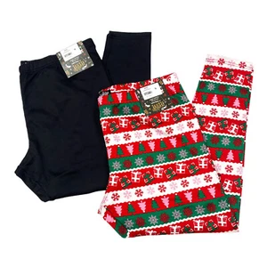 Feeling Festive Womens Size 2X 20W/22W Brushed Legging Fairile/Black (2 Pack) - Picture 1 of 13