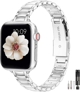 Thin Metal Bands Compatible with Apple Watch Band 38Mm 40Mm 41Mm 42Mm(Series 10) - Picture 1 of 7