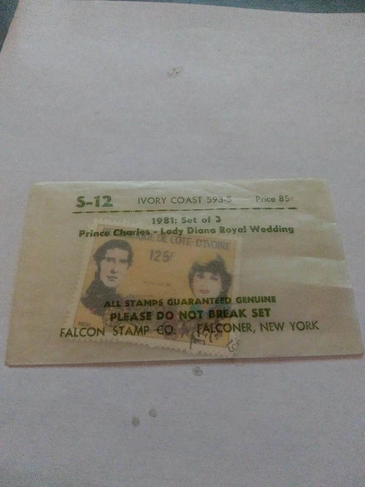 Ivory Coast #593-595 (A218) VF USED CTO - 1981 80fr to 125fr Royal Wedding   - Image 1 of 4
