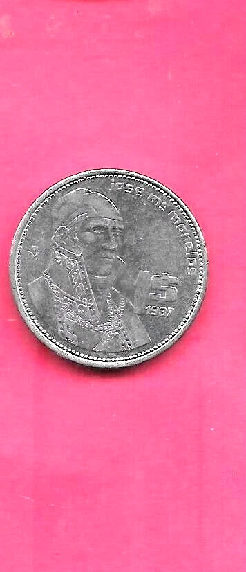 MEXICO MEXICAN KM496 1987 UNC-UNCIRCULATED MINT OLD LARGE PESO COIN - Imagem 1 de 1