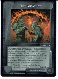 MIDDLE EARTH AGAINST THE SHADOW RARE CARD THE GREAT EYE ex - Picture 1 of 1
