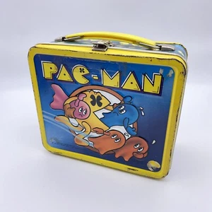 VTG Pac-Man Metal Lunch Box Original Thermos Included Bally Midway Aladdin 1980 - Picture 1 of 24