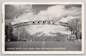 Postal Ogden Utah mirando al norte Monte Ben Lomond en fondo - Imagen 1 de 2