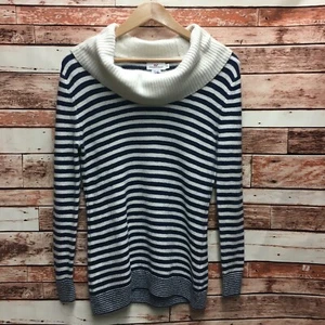 Vineyard Vines Damenpullover weiß/marine Wasserfallausschnitt gestreift. Größe S. - Bild 1 von 6