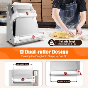 4-16" Commercial,Electric Pizza Dough Roller Sheeter Pastry Press Making Machine - Picture 1 of 12