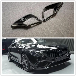 Carbon Fiber Black Front Bumper Air Vent For Mercedes S W217 C217 S63 AMG Coupe - Picture 1 of 11