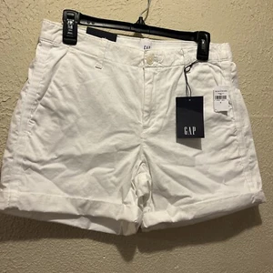 Gap Girlfriend Chino Damenshorts Größe 06 Taille - 32"" Stretch weiß mittlerer Anstieg NEU - Bild 1 von 9