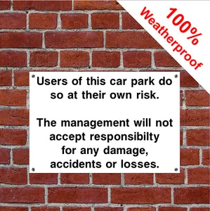 Car park disclaimer sign HOT04 Parking disclaimer Durable & weatherproof notices - Picture 1 of 2