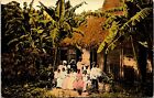 Postcard Native Indian Household Thatch Roof Home Canal Zone Panama D28