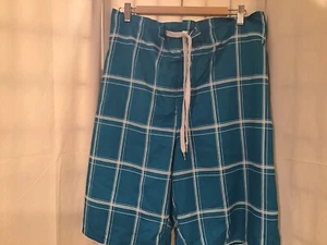 Men's Ocean Pacific Lined Swim Trunks Size 3XL Big/Tall Aqua Window Pane - Picture 1 of 3