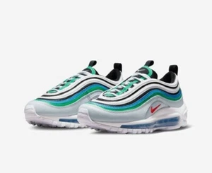 Nike Kid's Air Max 97 Pure Platinum/ White Crimson Shoes 921522-031 Size 5.5Y - Picture 1 of 6