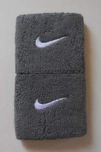 Nike Swoosh Tennis Wristbands Medium Base Grey/White One Pair - Picture 1 of 2