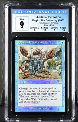 ARTIFICIAL EVOLUTION Onslaught Foil Rare CGC 9 Q++ MTG [Nostalgium] - Image 1 of 2