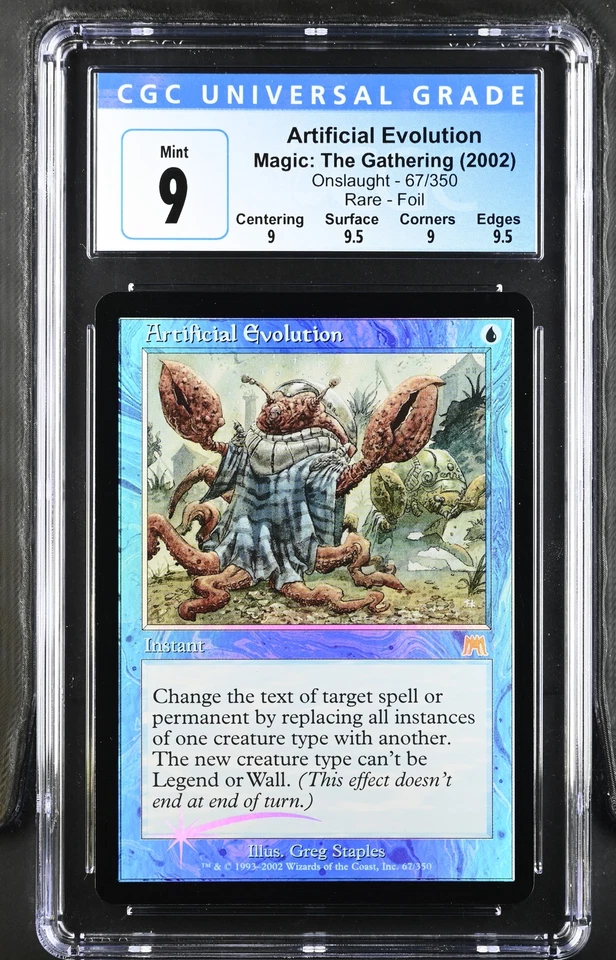 ARTIFICIAL EVOLUTION Onslaught Foil Rare CGC 9 Q++ MTG [Nostalgium] - Image 1 of 2