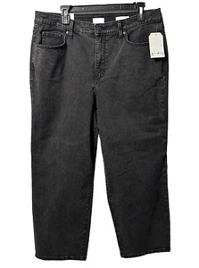 Wonderly Jeans Size 14R Black Vintage Straight High Rise Cropped Straight Leg - Picture 1 of 8