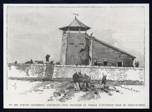 1886  --  MADAGASCAR  UN DES FORTINS D EPROTECTION DU VILLAGE D ANTSIRANE  3M368 - Picture 1 of 1