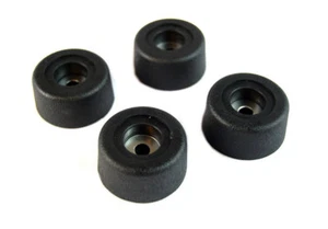 (4) Round Cabinet Black Rubber Instrument Case Speaker Box Feet 1.5" X .75" - Picture 1 of 3