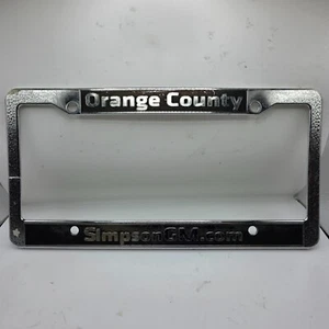 Orange County Simpson GM California Silver Plastic License Plate Frame - Picture 1 of 3