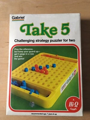 Vintage 1977 Lot Of 4 Gabriel Games,Take 5,kwazy Quilt,Hexed,Pythagoras, Hi-Q - Image 1 of 4