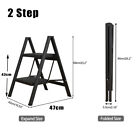 Foldable 2 3 Step Ladder Stepladder Non Slip Stool Tread Safety Steel Heavy Duty