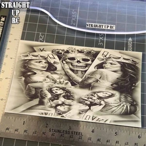 Custom Waterslide Decal - RC Lowrider "Airbrush Mural" Style "King Girls 6in" - Picture 1 of 15