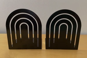 Par de sujetalibros de colección SPECTRUM DESIGNS Negro Brillante Metal MCM Arco Iris 6 - Imagen 1 de 7