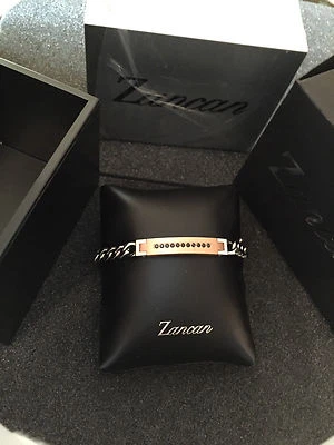 ZANCAN Men's Rose Gold Plated / Stainless Steel Black Zirconia Bracelet - Image 1 of 4