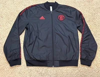 Manchester United 2018-19 Adidas Black Anthem Full Zip Jacket Size Medium M EUC - Image 1 of 4